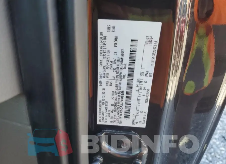 1FTEX1CP3JFB09258 Photo# 12