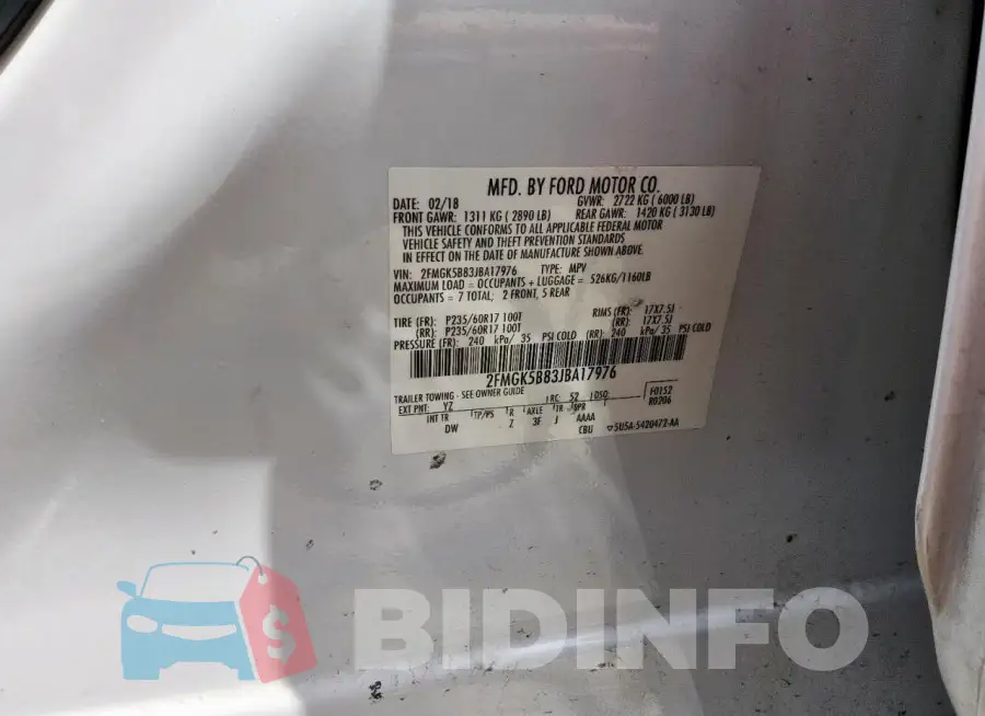 2FMGK5B83JBA17976 Photo# 12