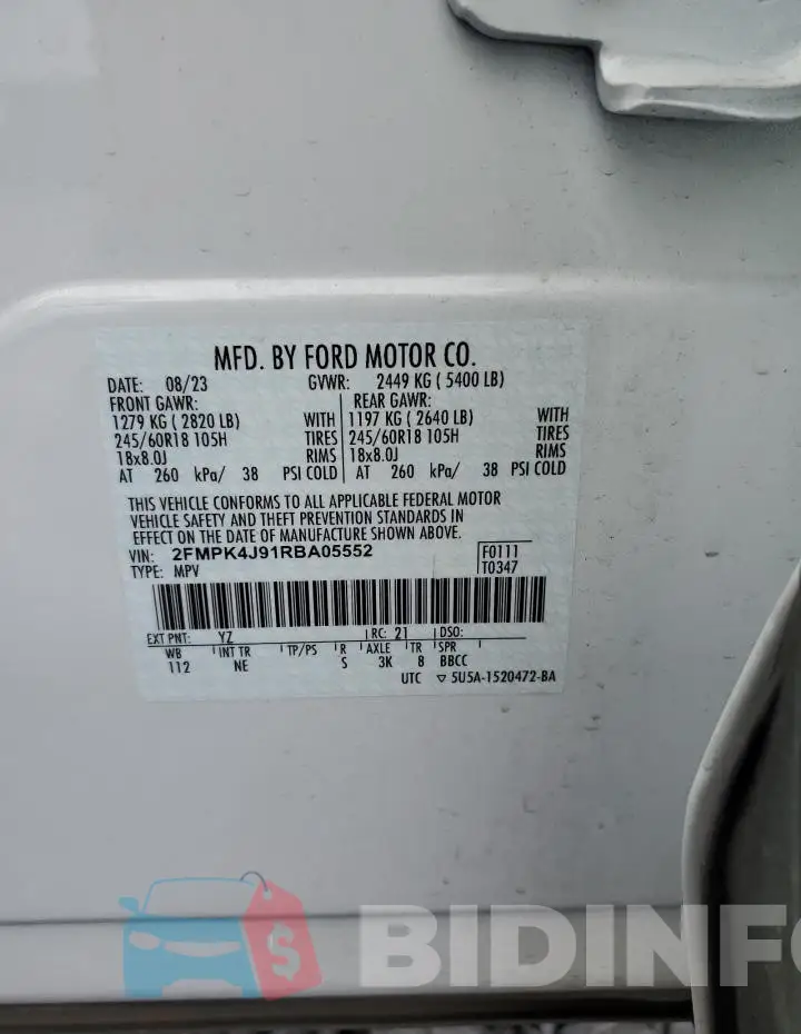2FMPK4J91RBA05552 Photo# 13
