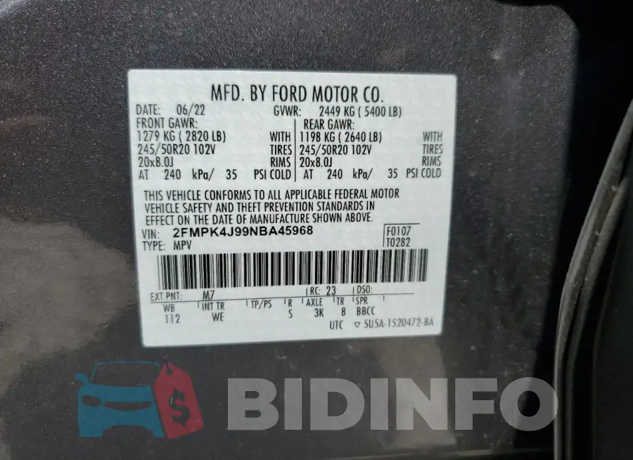 2FMPK4J99NBA45968 Photo# 13
