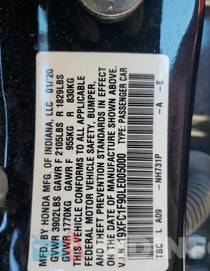 19XFC1F90LE005000 Photo# 12