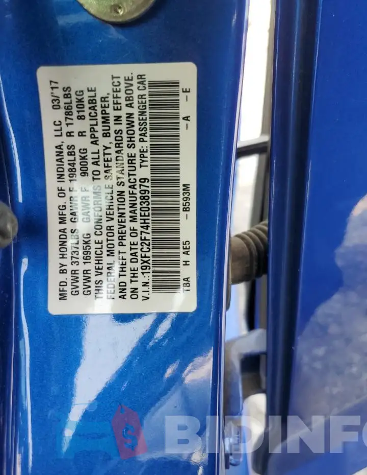 19XFC2F74HE038979 Photo# 12