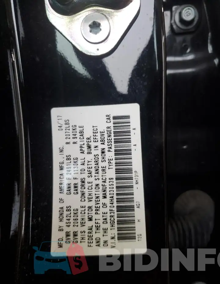 1HGCR3F04HA030539 Photo# 12