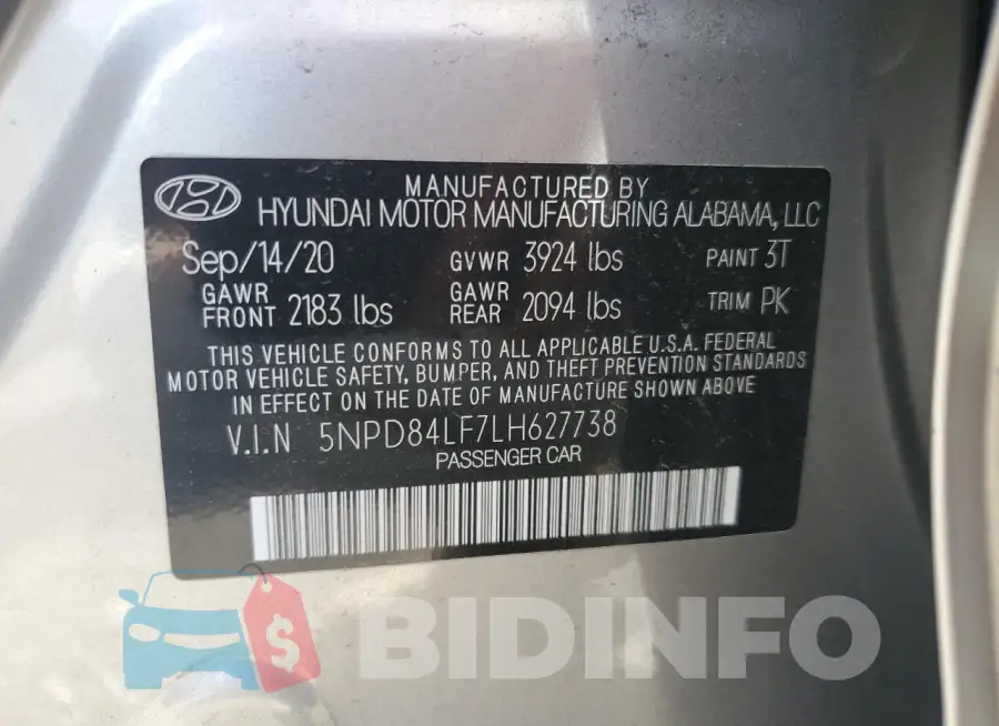 5NPD84LF7LH627738 Photo# 12