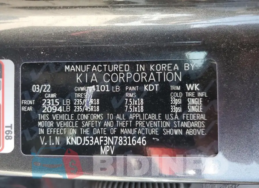 KNDJ53AF3N7831646 Photo# 12