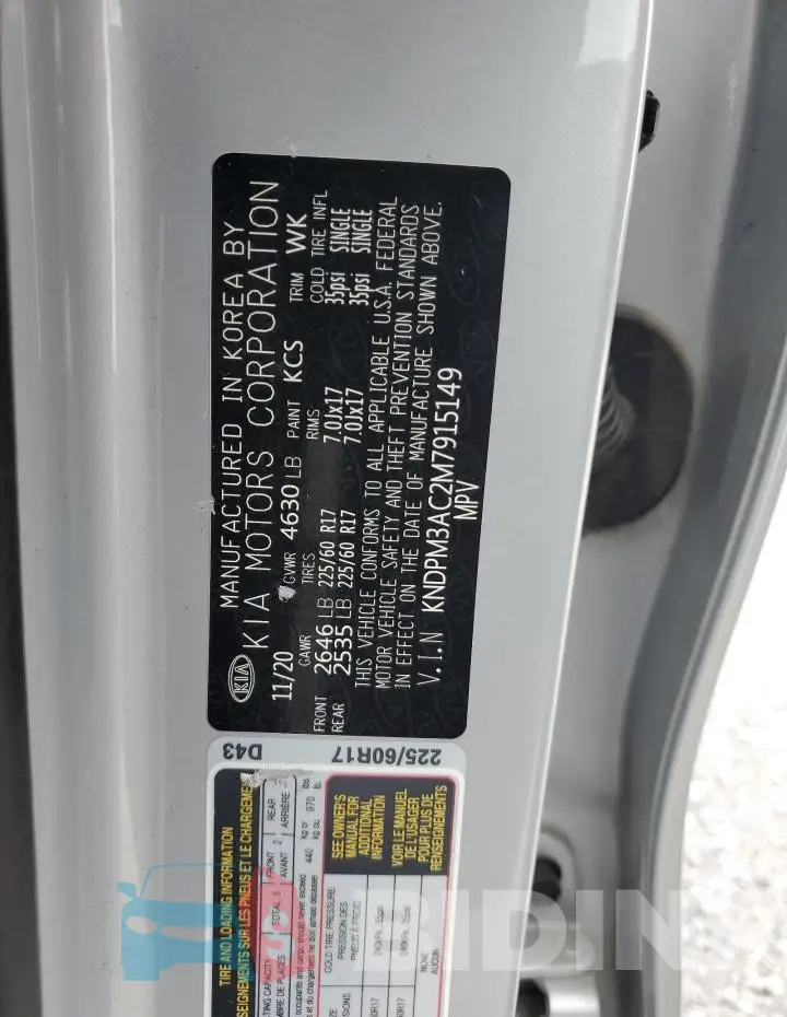 KNDPM3AC2M7915149 Photo# 13