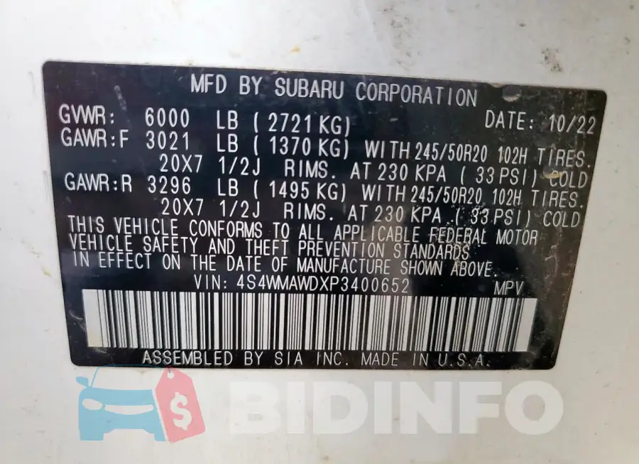 4S4WMAWDXP3400652 Photo# 14