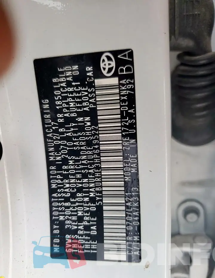 5YFBURHE3HP649522 Photo# 12