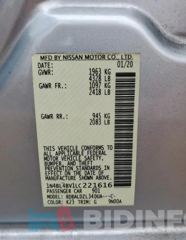 1N4BL4BV1LC221616 Photo# 12