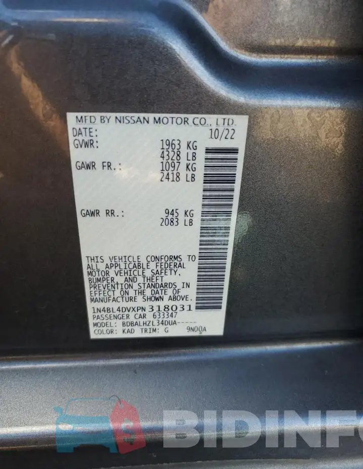 1N4BL4DVXPN318031 Photo# 12