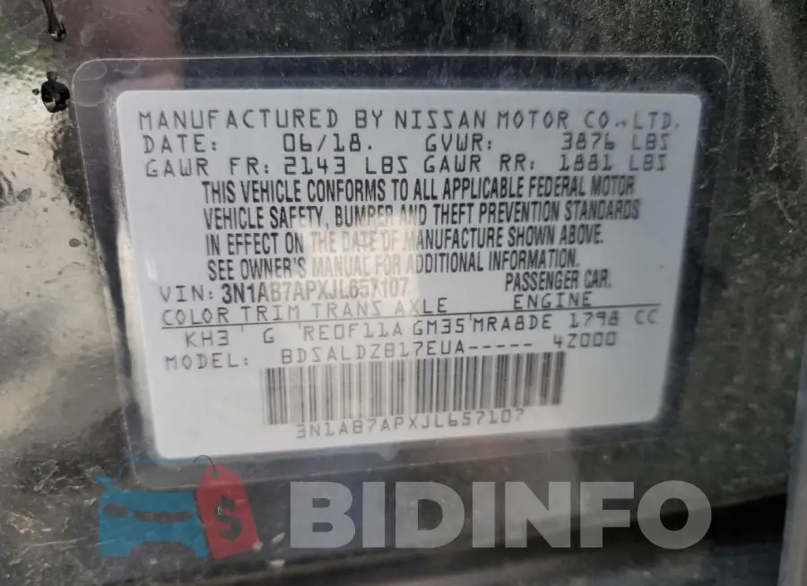 3N1AB7APXJL657107 Photo# 13
