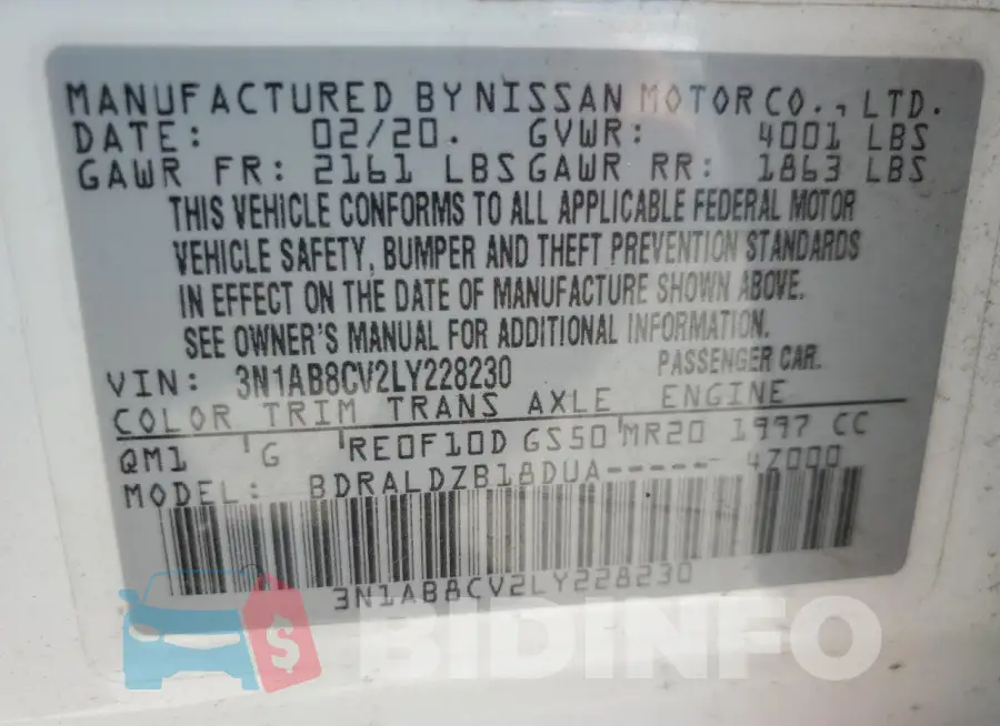 3N1AB8CV2LY228230 Photo# 13