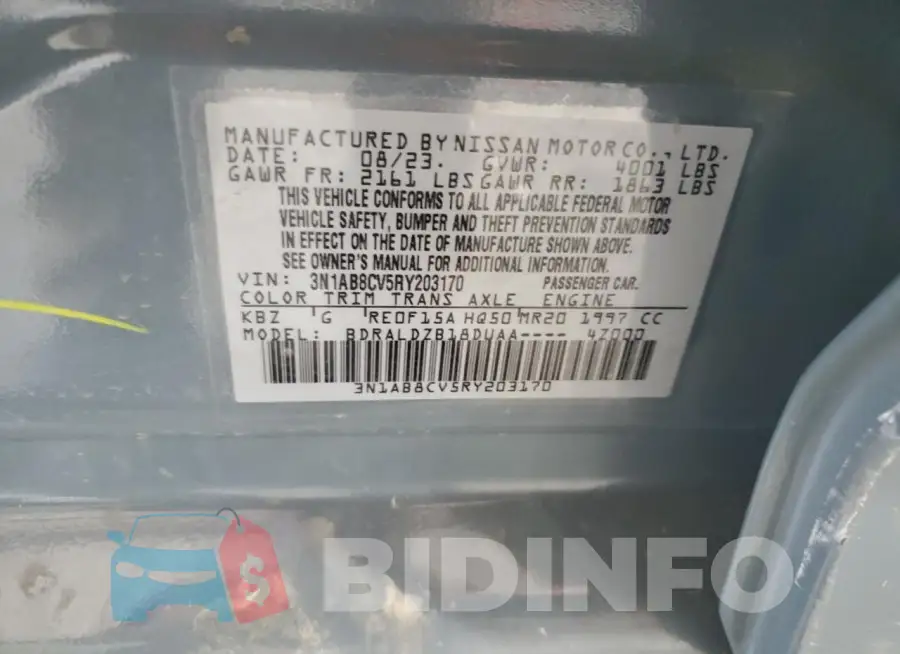 3N1AB8CV5RY203170 Photo# 12