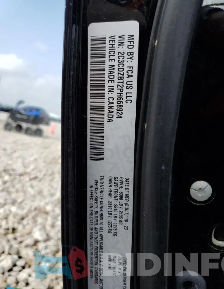 2C3CDZBT2PH668924 Photo# 12