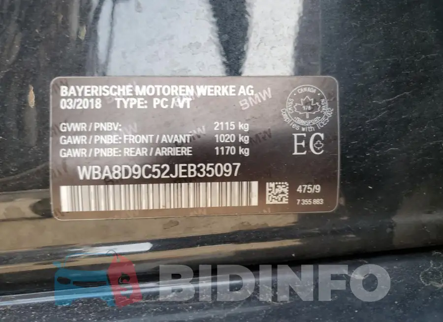 WBA8D9C52JEB35097 Photo# 13