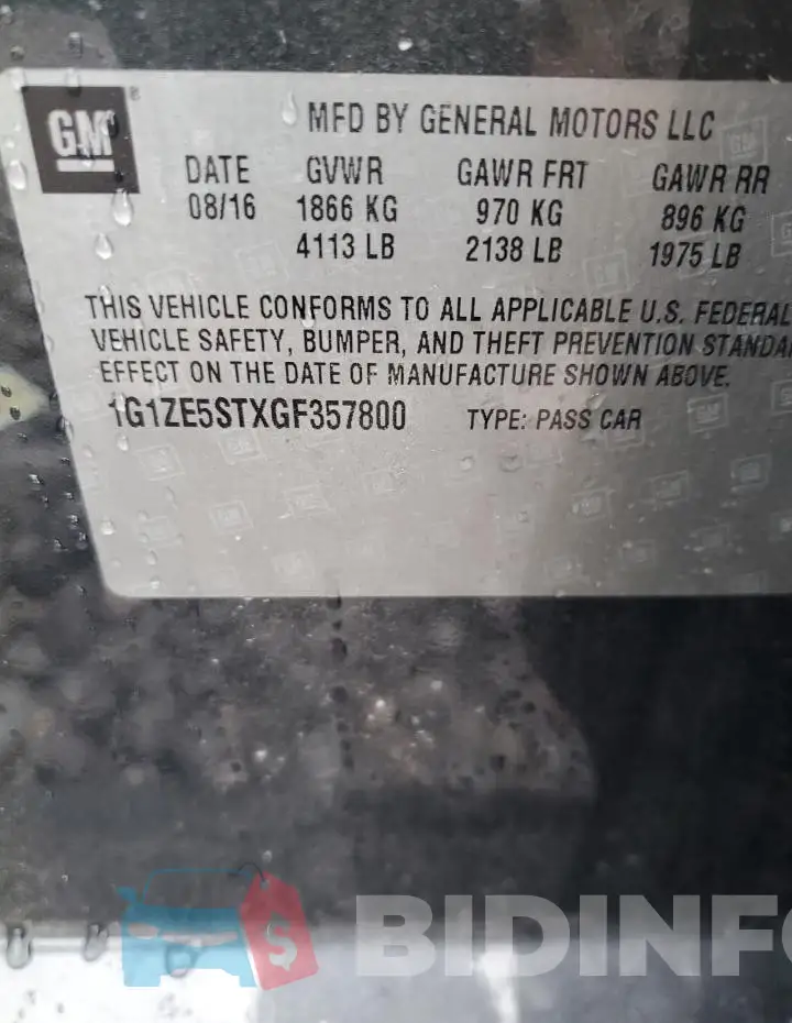 1G1ZE5STXGF357800 Photo# 12