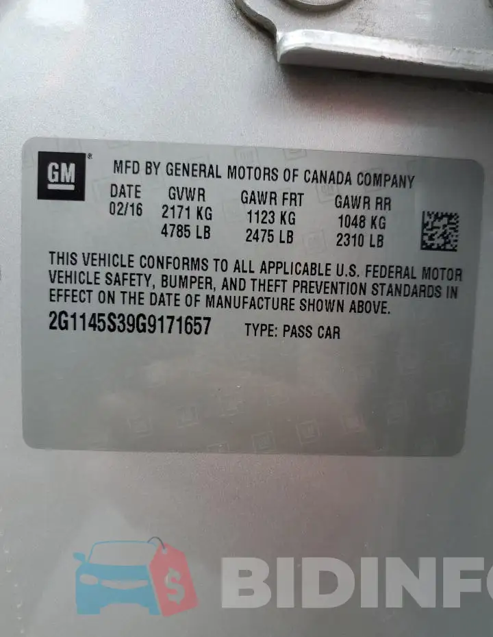 2G1145S39G9171657 Photo# 12
