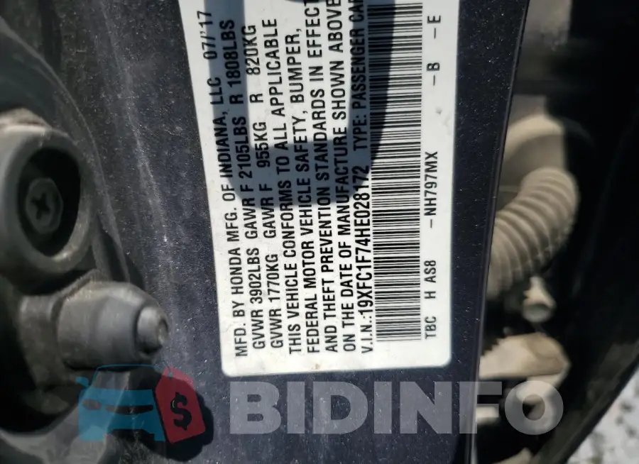 19XFC1F74HE028172 Photo# 12