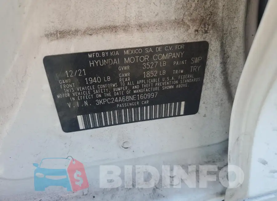 3KPC24A68NE160997 Photo# 13