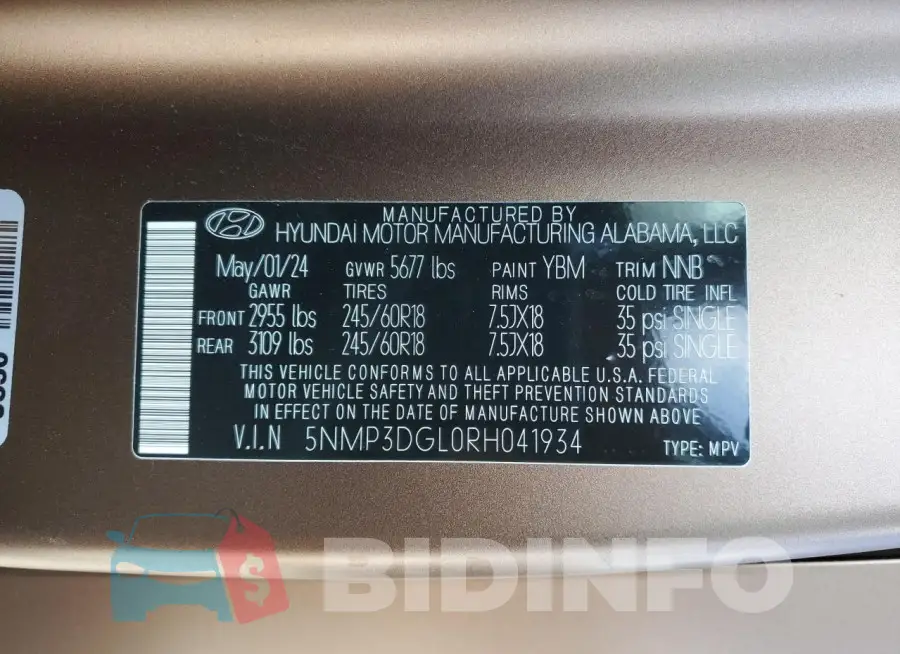 5NMP3DGL0RH041934 Photo# 14