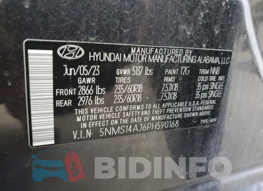 5NMS14AJ6PH590168 Photo# 14