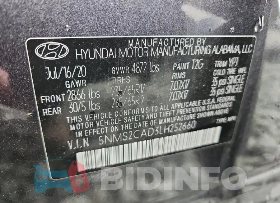 5NMS2CAD3LH252660 Photo# 14