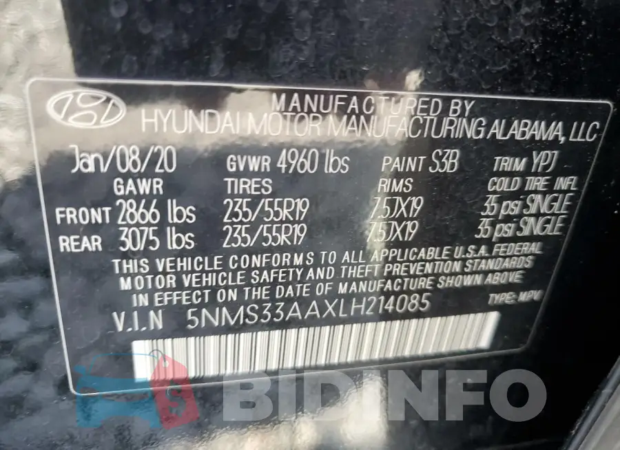 5NMS33AAXLH214085 Photo# 13