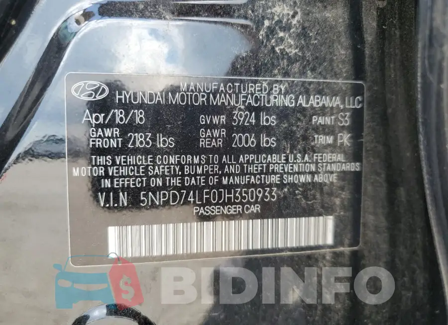 5NPD74LF0JH350933 Photo# 13