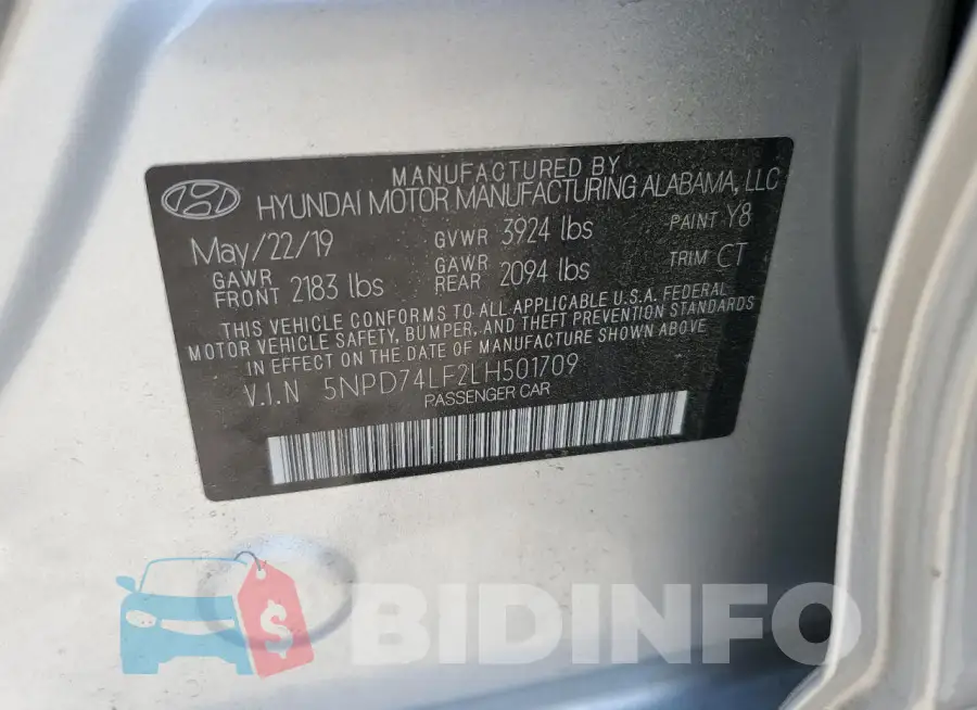 5NPD74LF2LH501709 Photo# 12