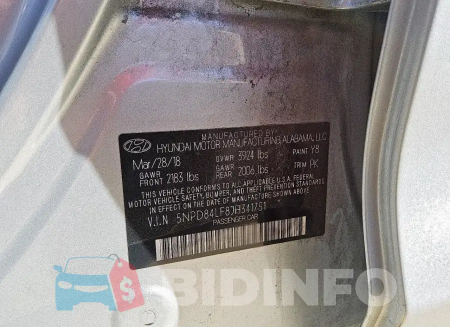 5NPD84LF8JH341751 Photo# 12