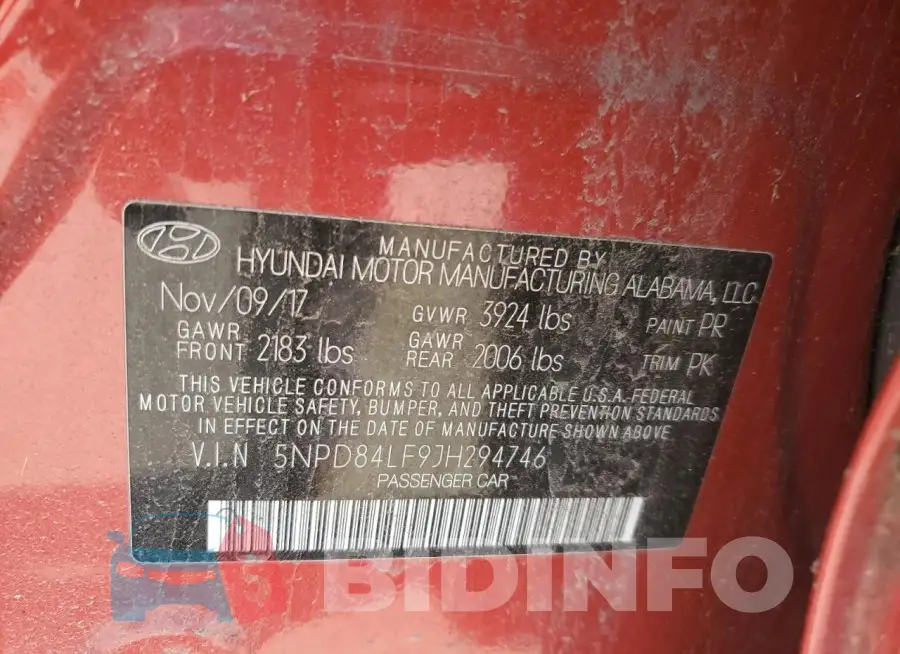 5NPD84LF9JH294746 Photo# 12