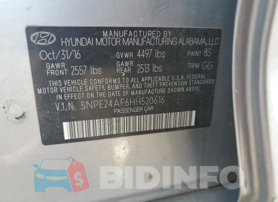 5NPE24AF6HH520616 Photo# 12