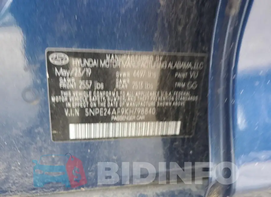 5NPE24AF9KH798840 Photo# 13