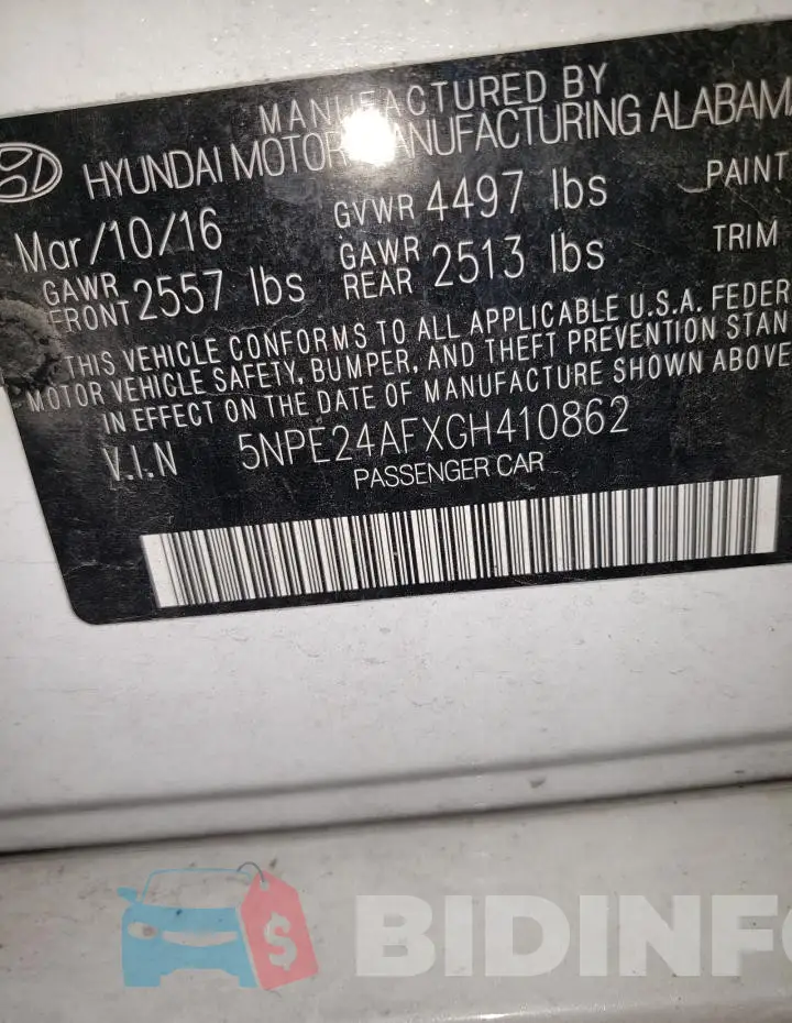 5NPE24AFXGH410862 Photo# 12