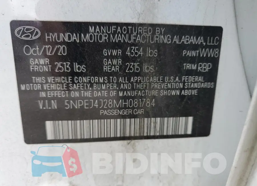 5NPEJ4J28MH081784 Photo# 13