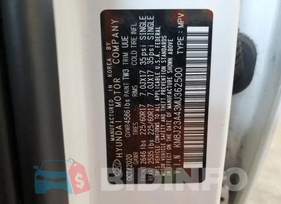 KM8J23A43MU362500 Photo# 14