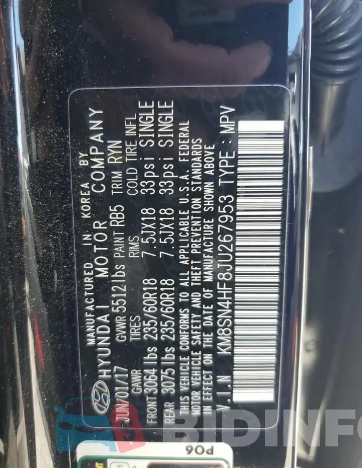KM8SN4HF8JU267953 Photo# 13