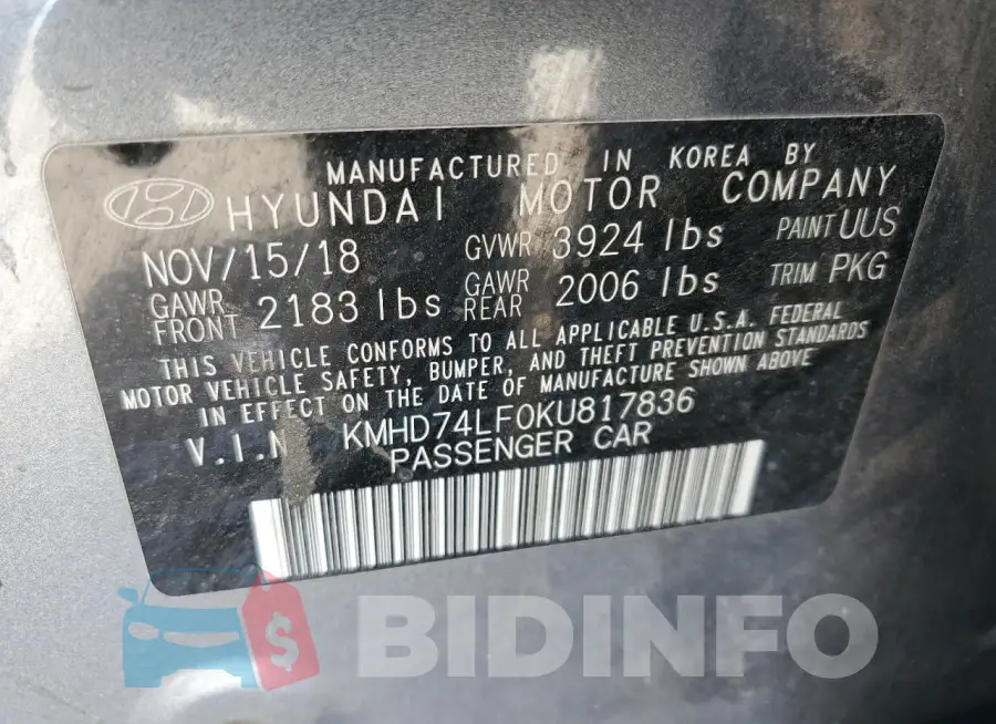 KMHD74LF0KU817836 Photo# 12