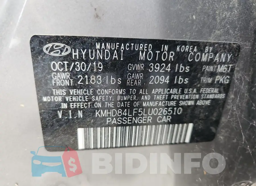 KMHD84LF5LU026510 Photo# 12