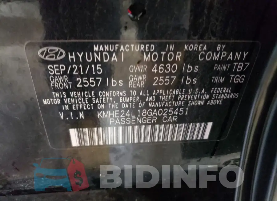 KMHE24L18GA025451 Photo# 12