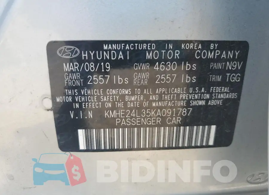 KMHE24L35KA091787 Photo# 12