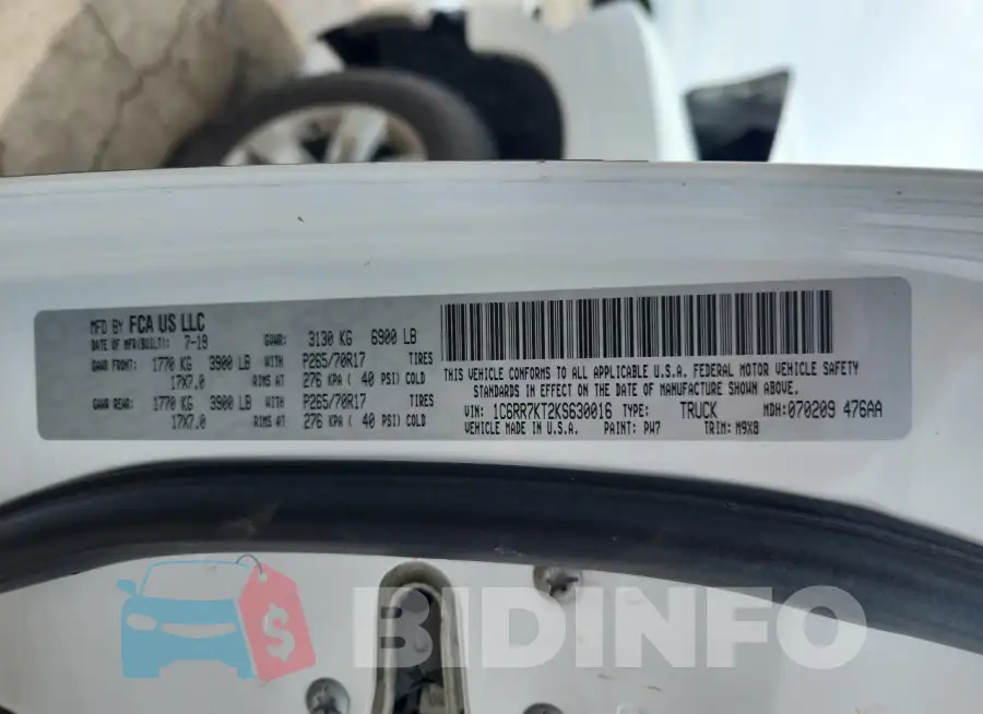 1C6RR7KT2KS630016 Photo# 12