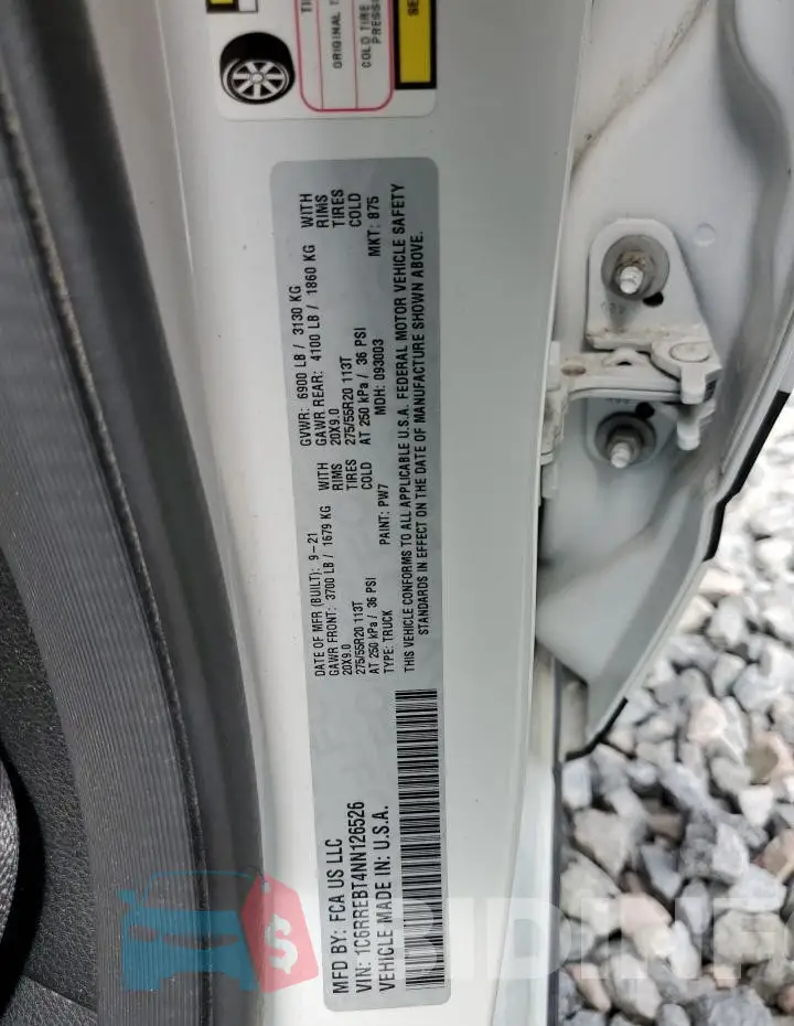 1C6RREBT4NN126526 Photo# 12