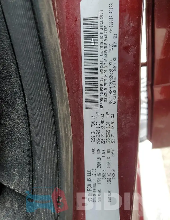 1C6SRFFM3LN224650 Photo# 12