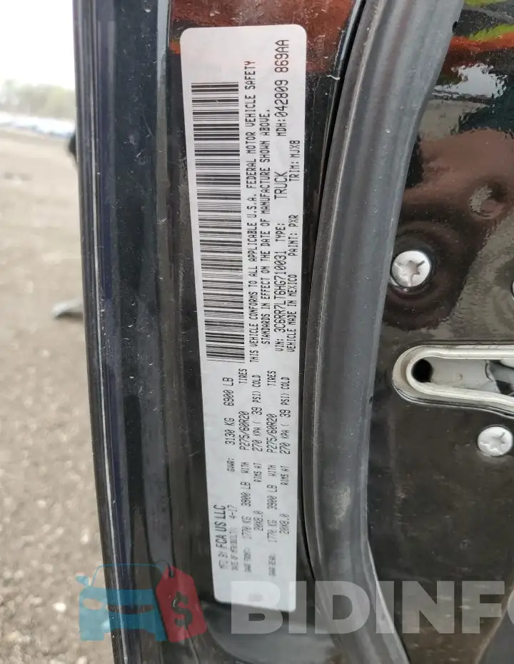 3C6RR7LT6HG710031 Photo# 12