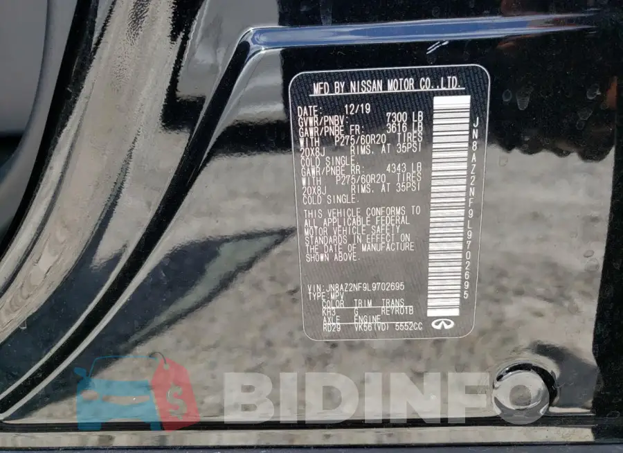JN8AZ2NF9L9702695 Photo# 13