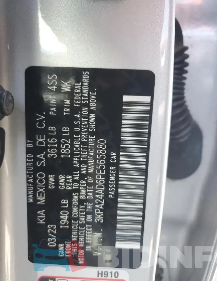 3KPA24AD6PE565880 Photo# 12