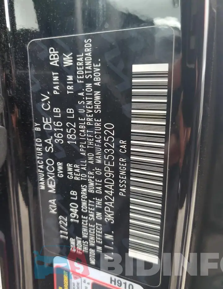 3KPA24AD9PE532520 Photo# 13