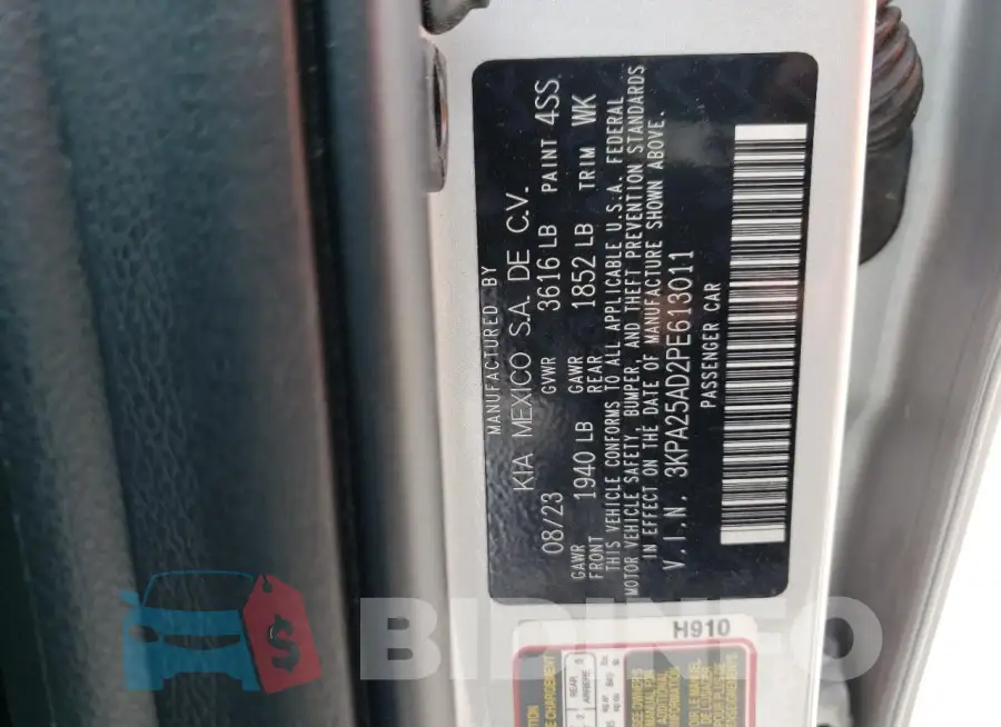 3KPA25AD2PE613011 Photo# 13