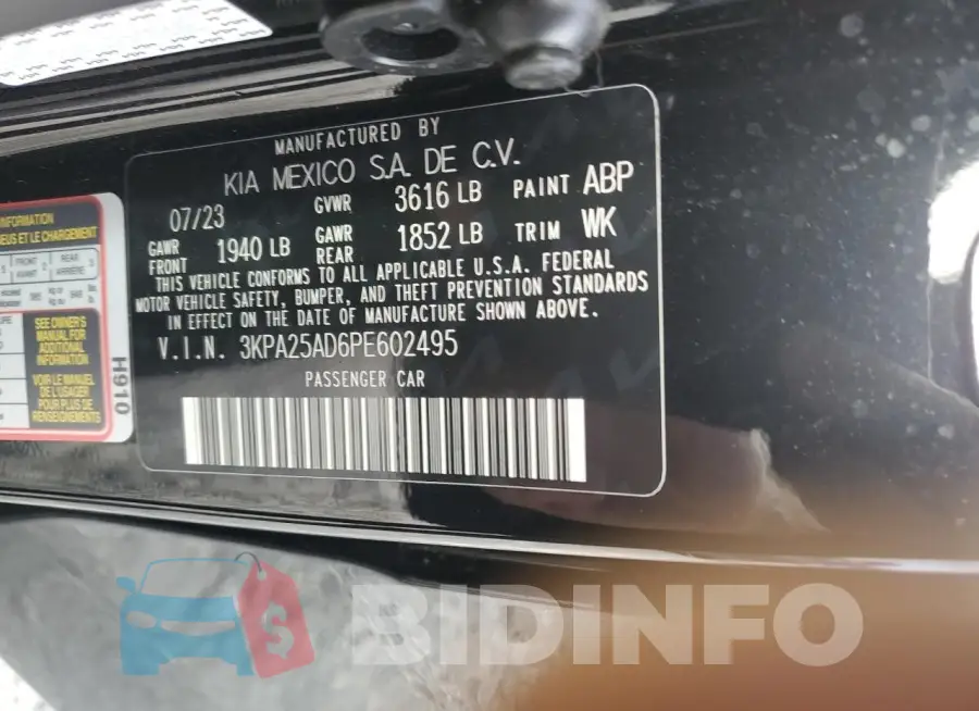 3KPA25AD6PE602495 Photo# 12